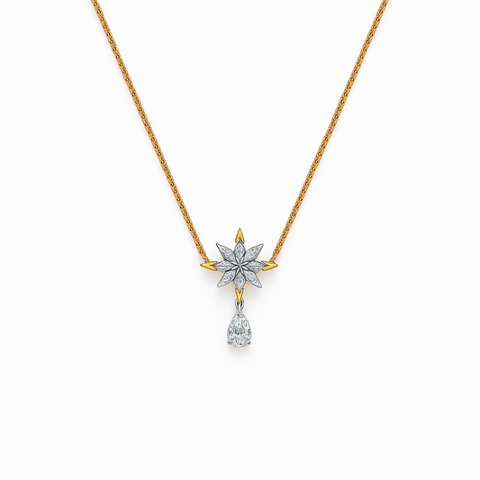 Lab-Grown Diamond Blossom Drop Necklace