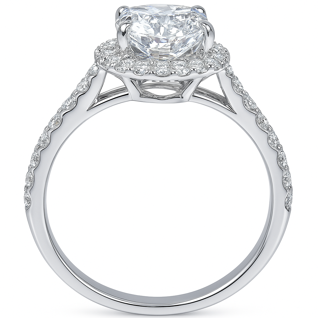 Oval Diamond Halo Engagement Ring