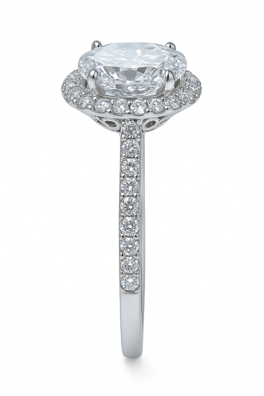 Oval Diamond Halo Engagement Ring