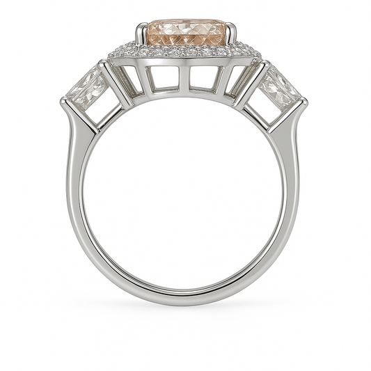 Double Halo Heart-Shaped Lab-Grown Pink Diamond Ring