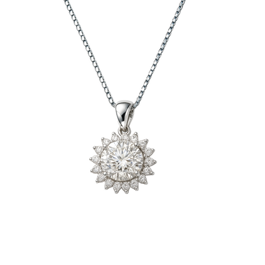 Sunburst Lab-Grown Diamond Necklace