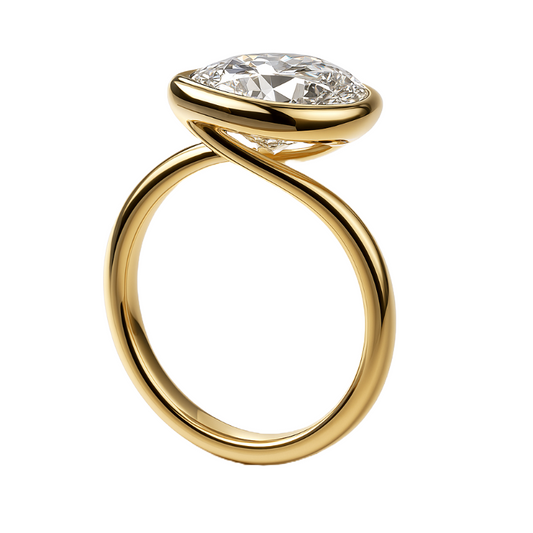 Pear-Shaped Lab-Grown Diamond Bezel Ring