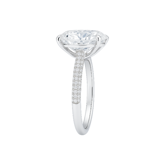 Oval-Cut Lab-Grown Diamond Pavé Engagement Ring