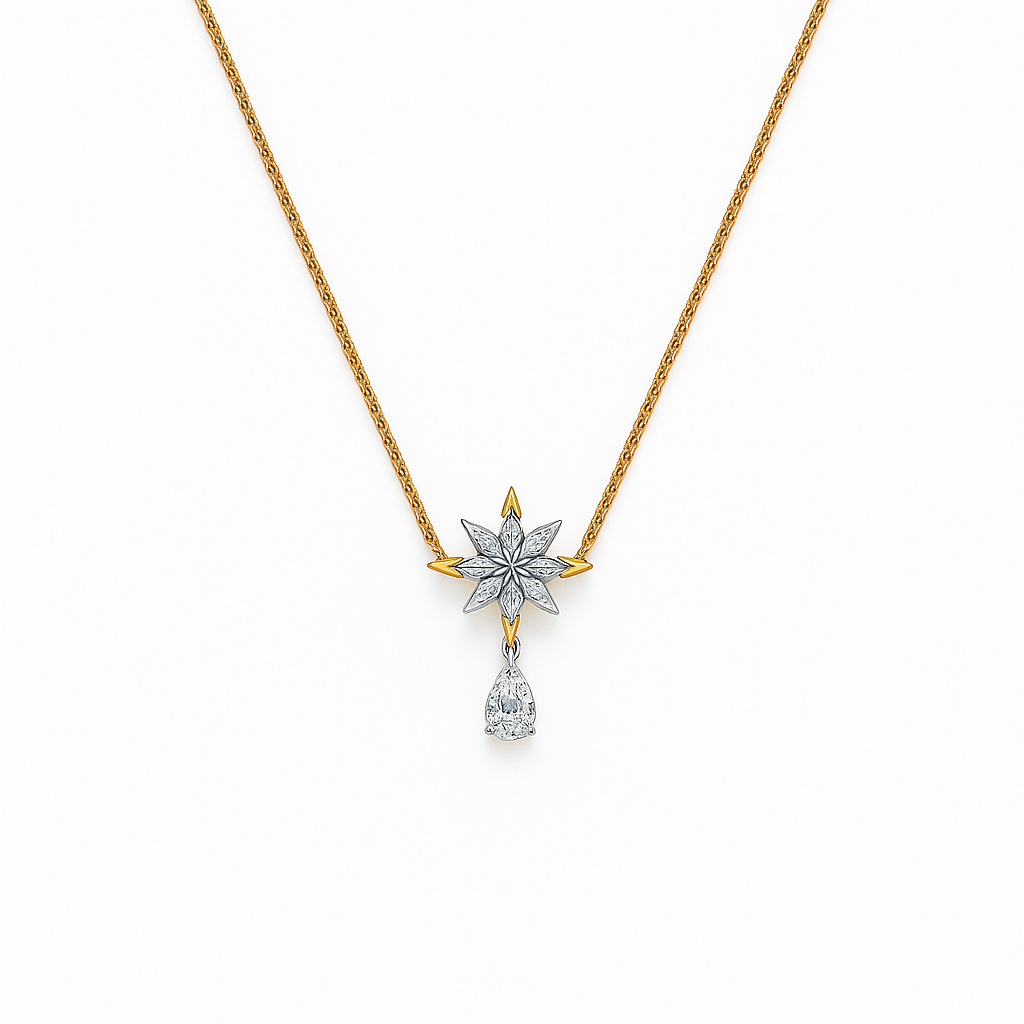 Lab-Grown Diamond Blossom Drop Necklace