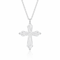 Step-Cut Diamond Cross Pendant