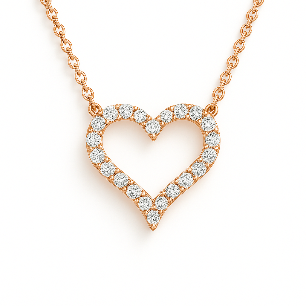 Lab-Grown Diamond Open Heart Necklace