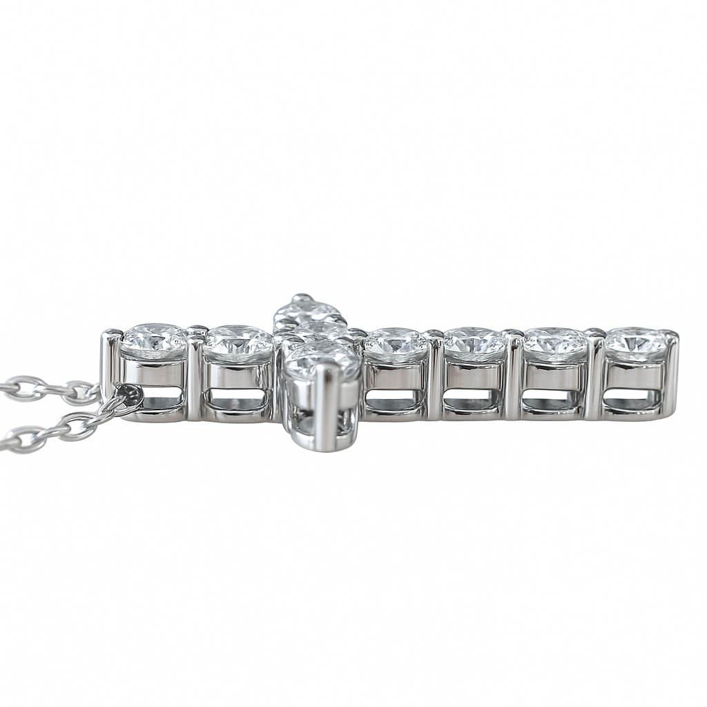 Lab-Grown Diamond Cross Pendant Necklace