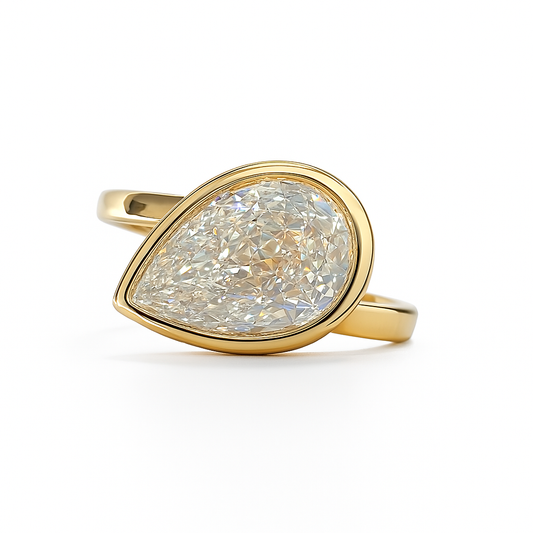 Pear-Shaped Lab-Grown Diamond Bezel Ring