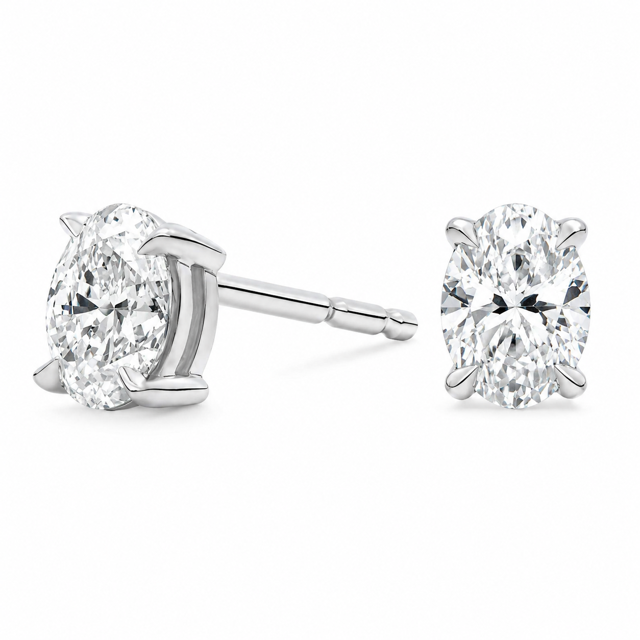 Oval Cut Lab-Grown Diamond Stud Earrings