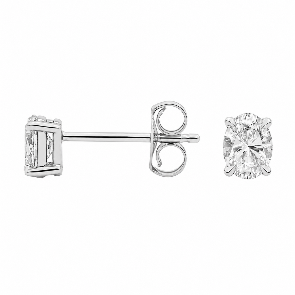 Oval Cut Lab-Grown Diamond Stud Earrings