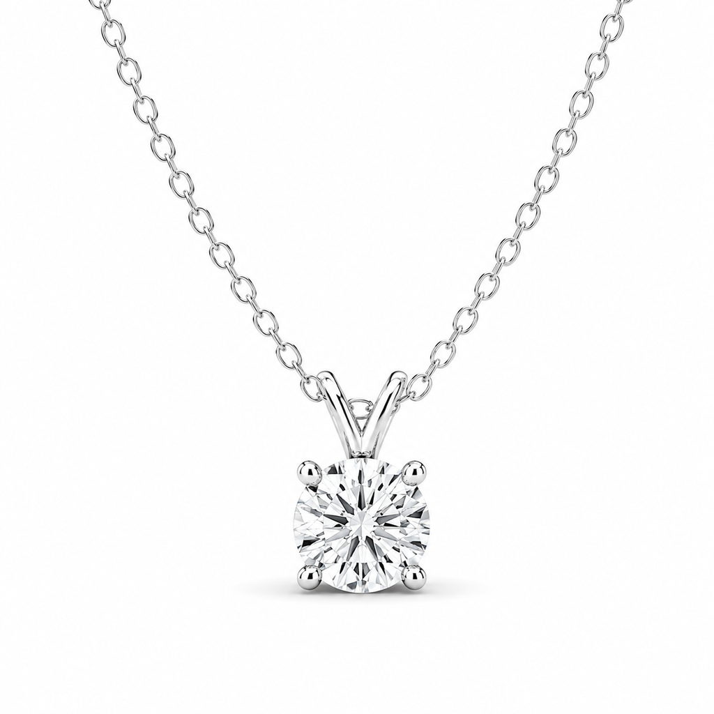 Split Bail Lab Diamond Solitaire Necklace