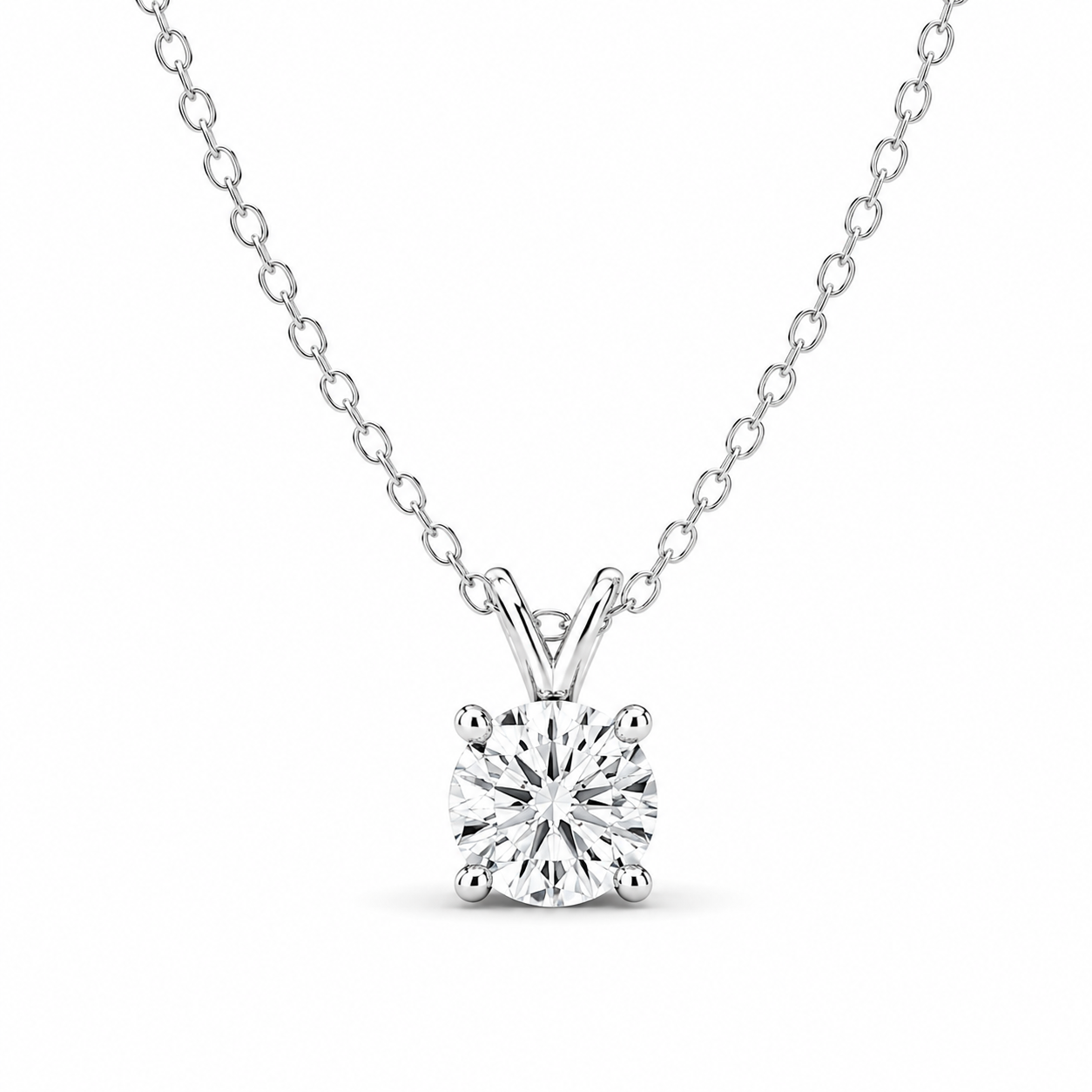 Split Bail Lab Diamond Solitaire Necklace