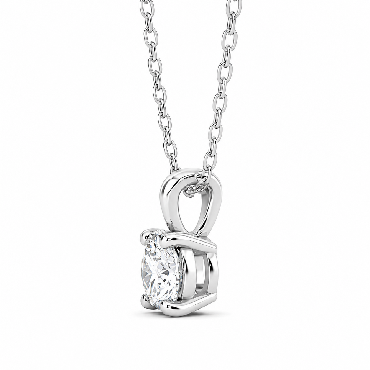 Split Bail Lab Diamond Solitaire Necklace