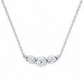Three Stone Bar Set Lab Diamond Necklace