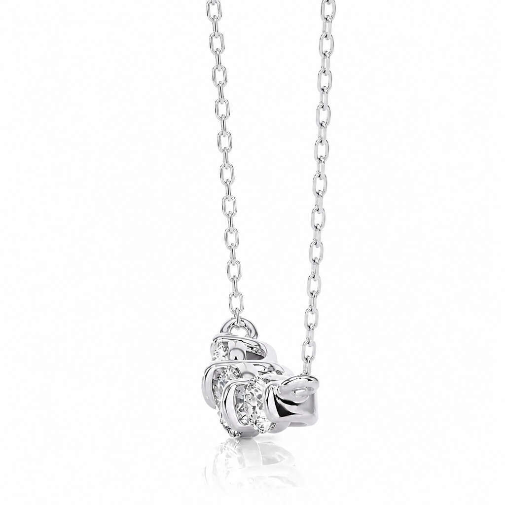Three Stone Bar Set Lab Diamond Necklace