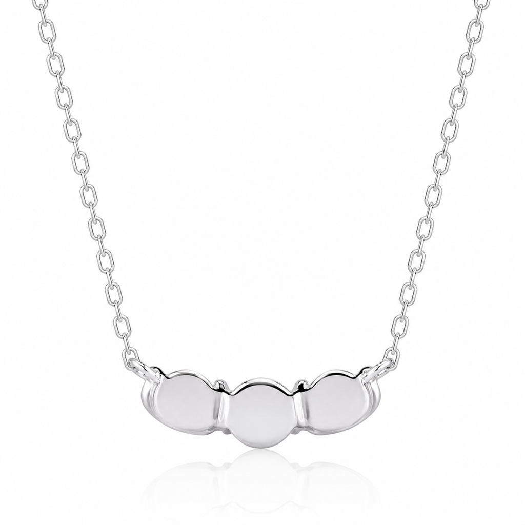Three Stone Bar Set Lab Diamond Necklace