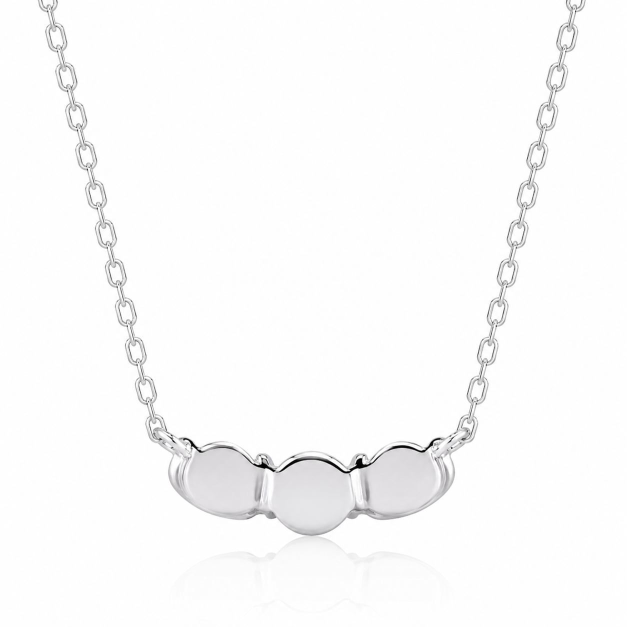 Three Stone Bar Set Lab Diamond Necklace