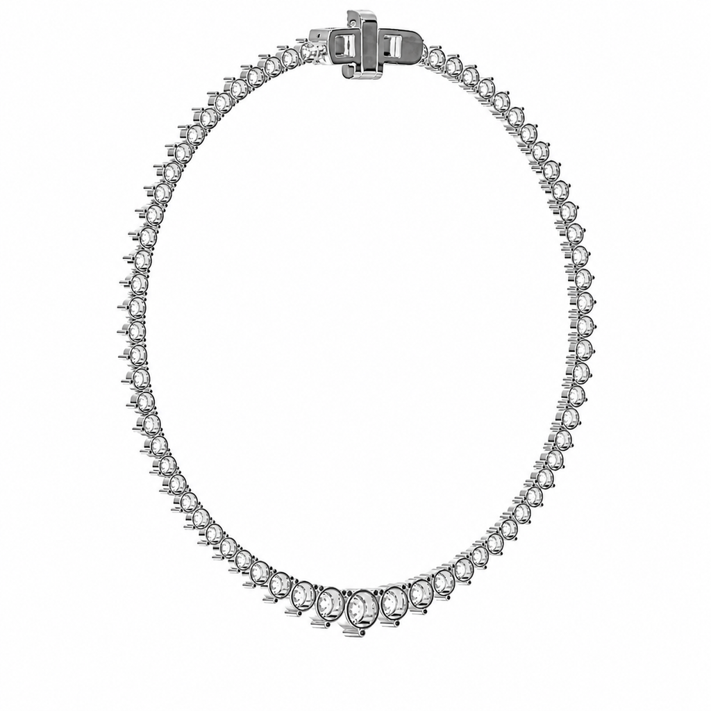 Round Lab Diamond Graduated Riviera Necklace