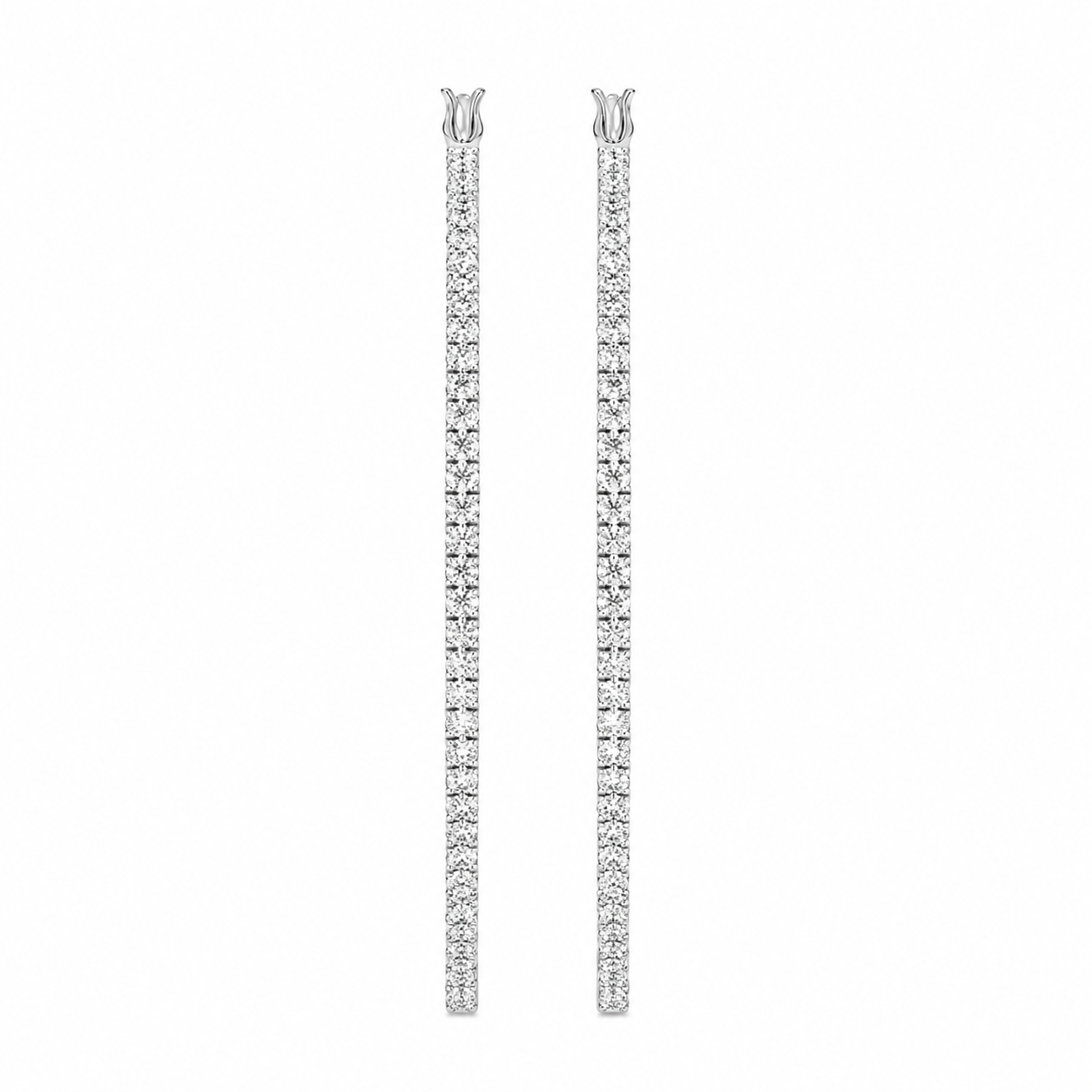 Pavé Lab Diamond Silver Hoops