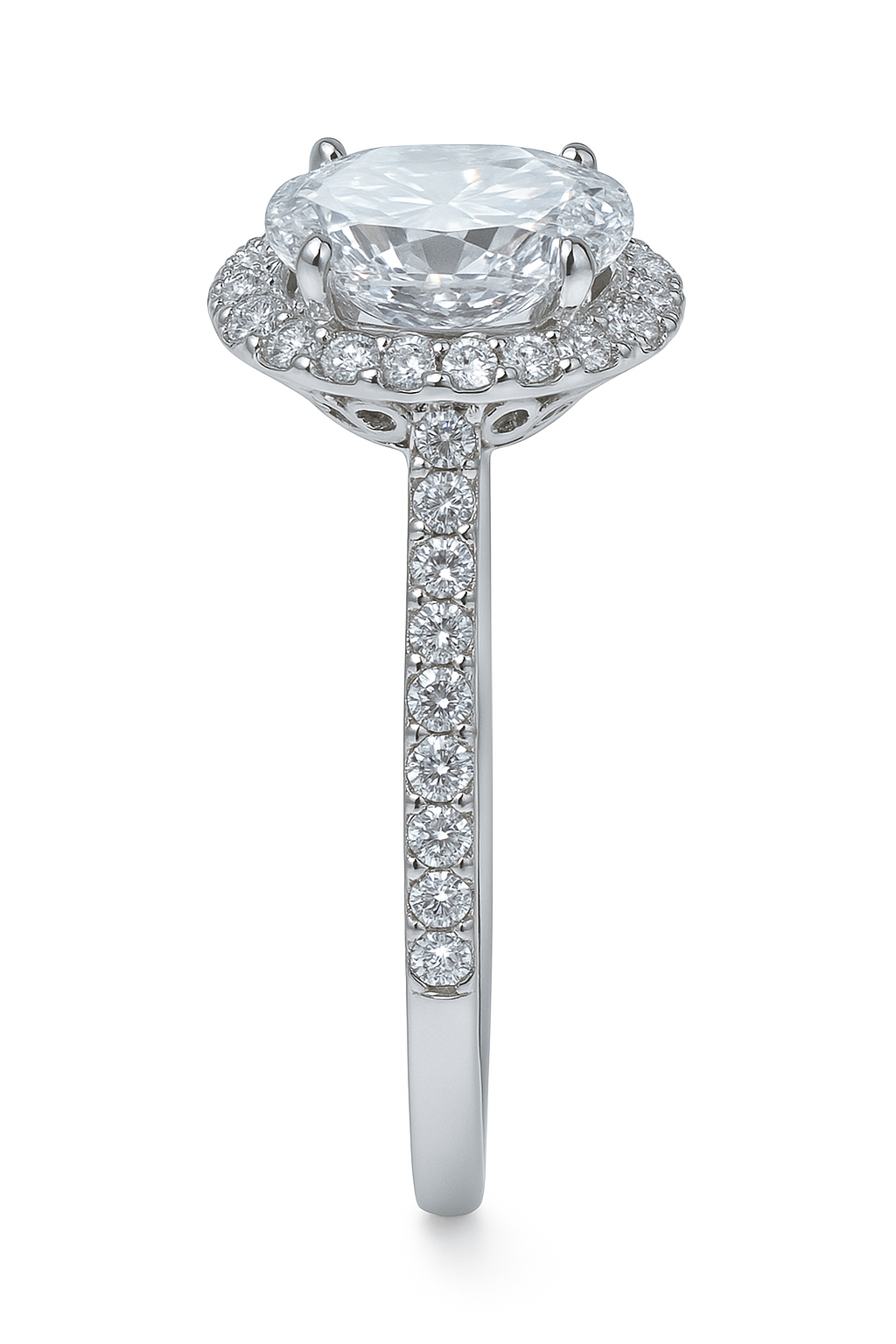 Oval Diamond Halo Engagement Ring