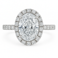 Oval Diamond Halo Engagement Ring