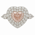 Double Halo Heart-Shaped Lab-Grown Pink Diamond Ring