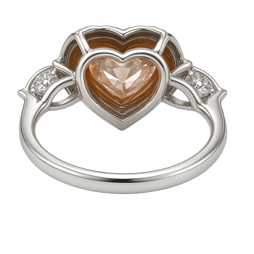 Double Halo Heart-Shaped Lab-Grown Pink Diamond Ring