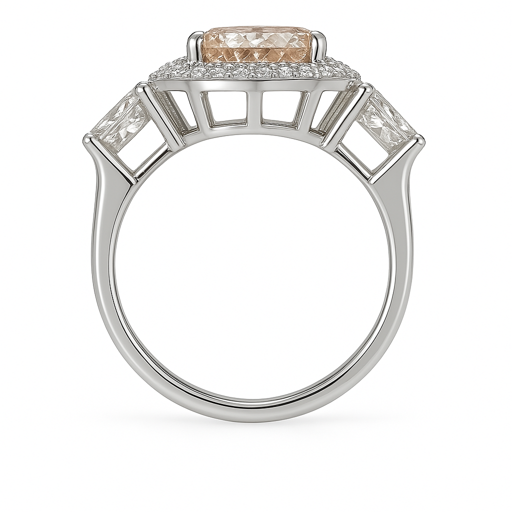 Double Halo Heart-Shaped Lab-Grown Pink Diamond Ring