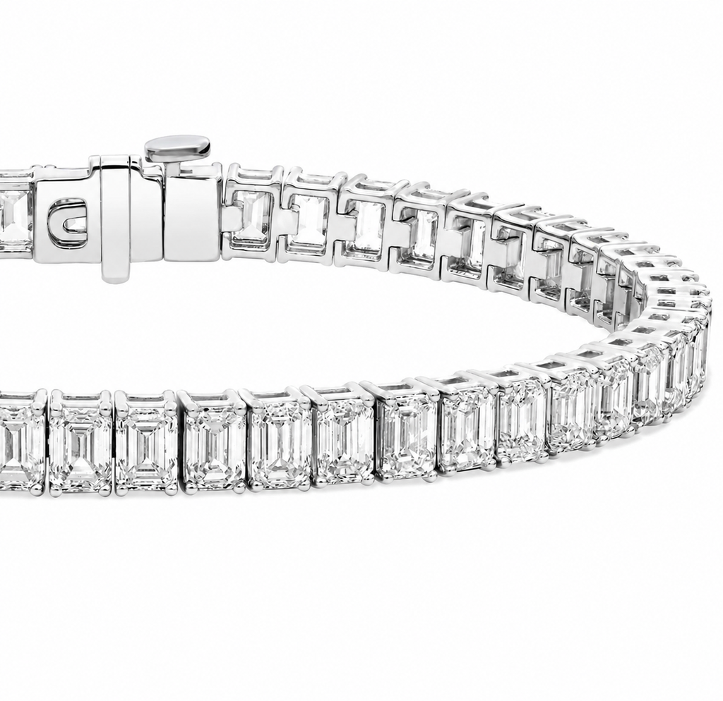 7 " Emerald Cut Lab Grown Diamond Tennis