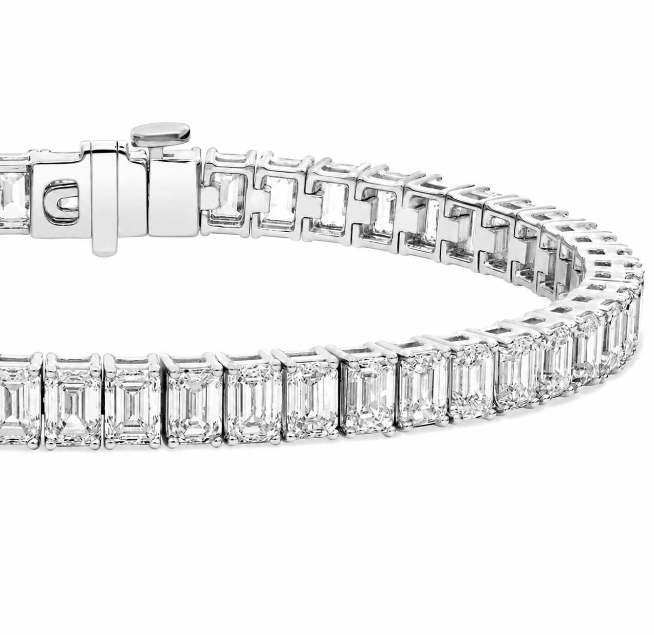 7 " Emerald Cut Lab Grown Diamond Tennis
