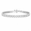 Bezel Tennis Bracelet With Oval Cut Lab-Grown Diamonds