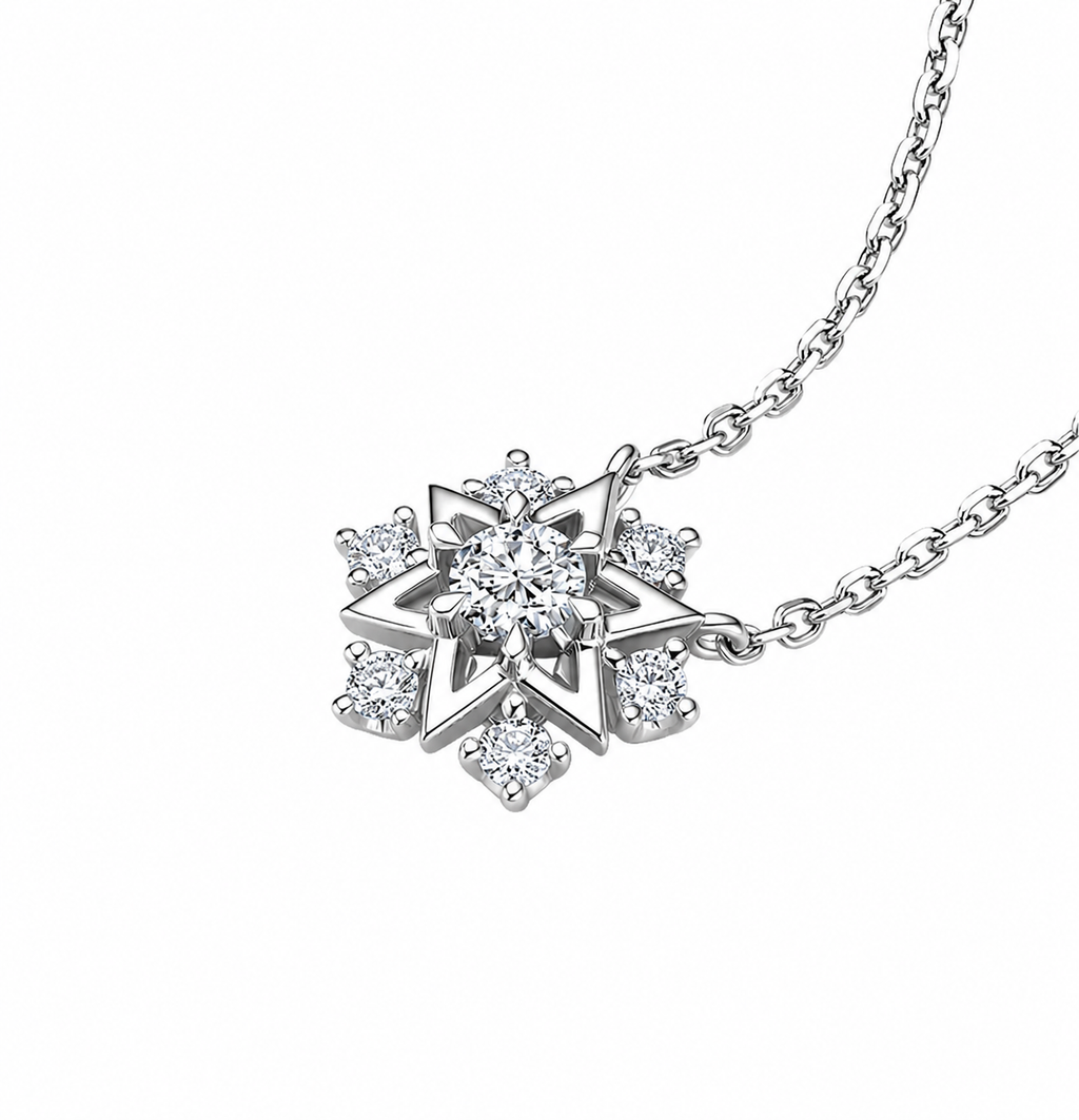 Star Pendant Six-Point Diamond Necklace