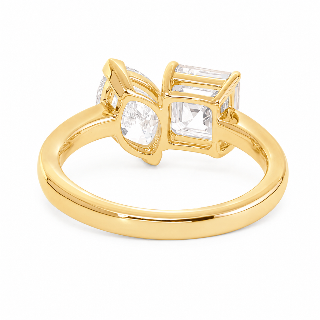 Marquise-Cut & Asscher-Cut Lab Diamond Toi et Moi Ring