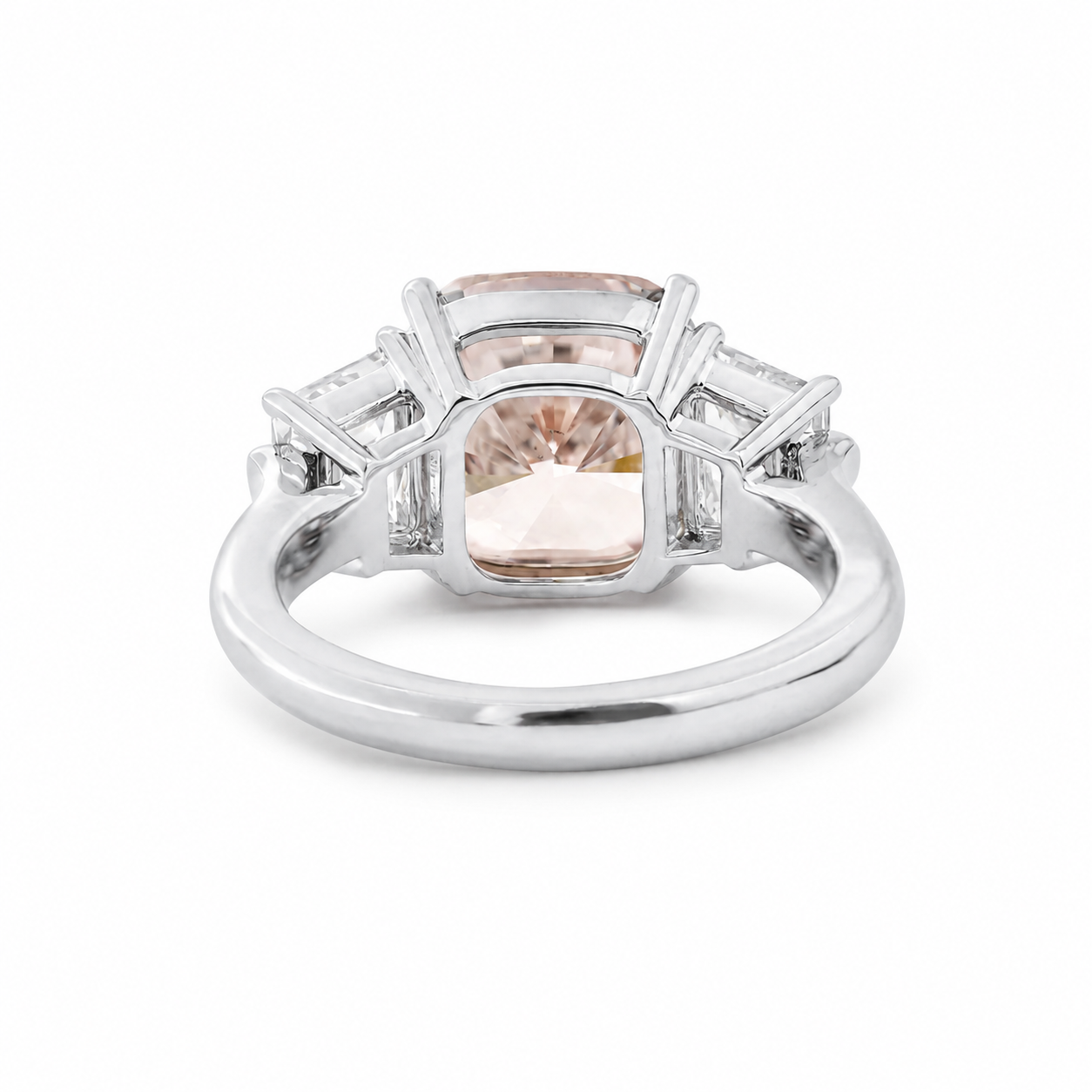 Cushion Fancy Lab Diamond Diamond Three Stone Ring