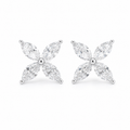Marquise-Cut Lab Diamond Four-Leaf Floral Basket Stud Earrings Regular priceSale price