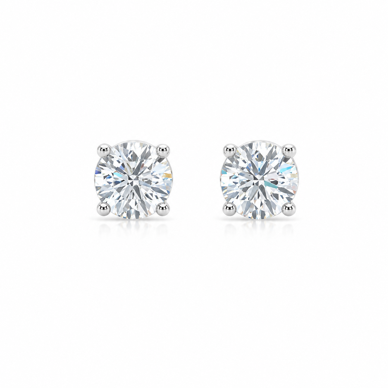 Four Prong Lab Diamond Stud Earrings