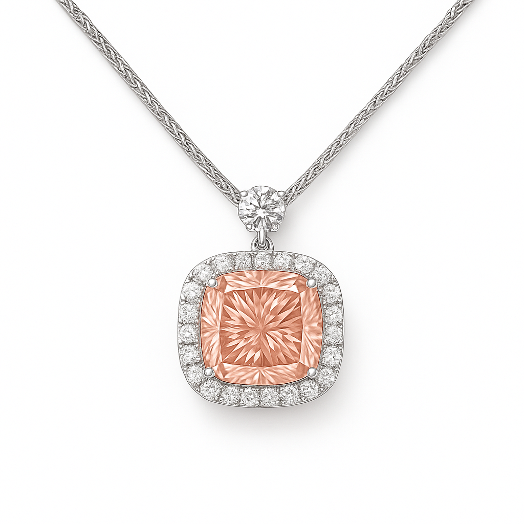 Cushion-Cut Fancy Color Lab-Grown Diamond Pendant