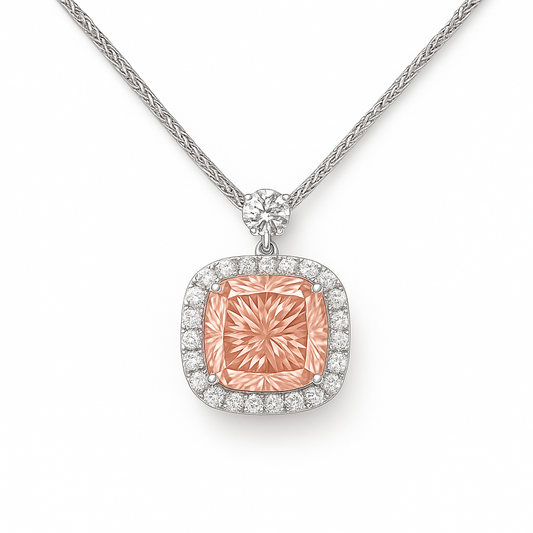 Cushion-Cut Fancy Color Lab-Grown Diamond Pendant