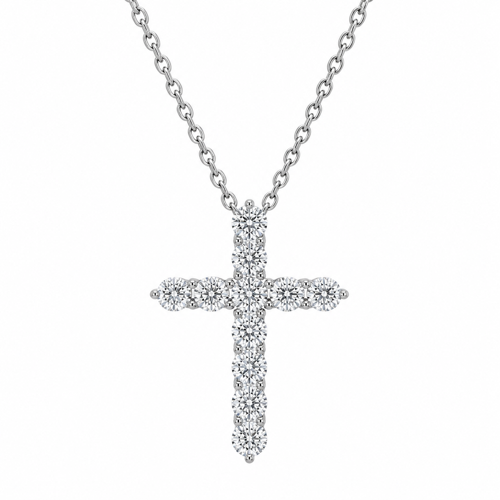 Lab-Grown Diamond Cross Pendant Necklace