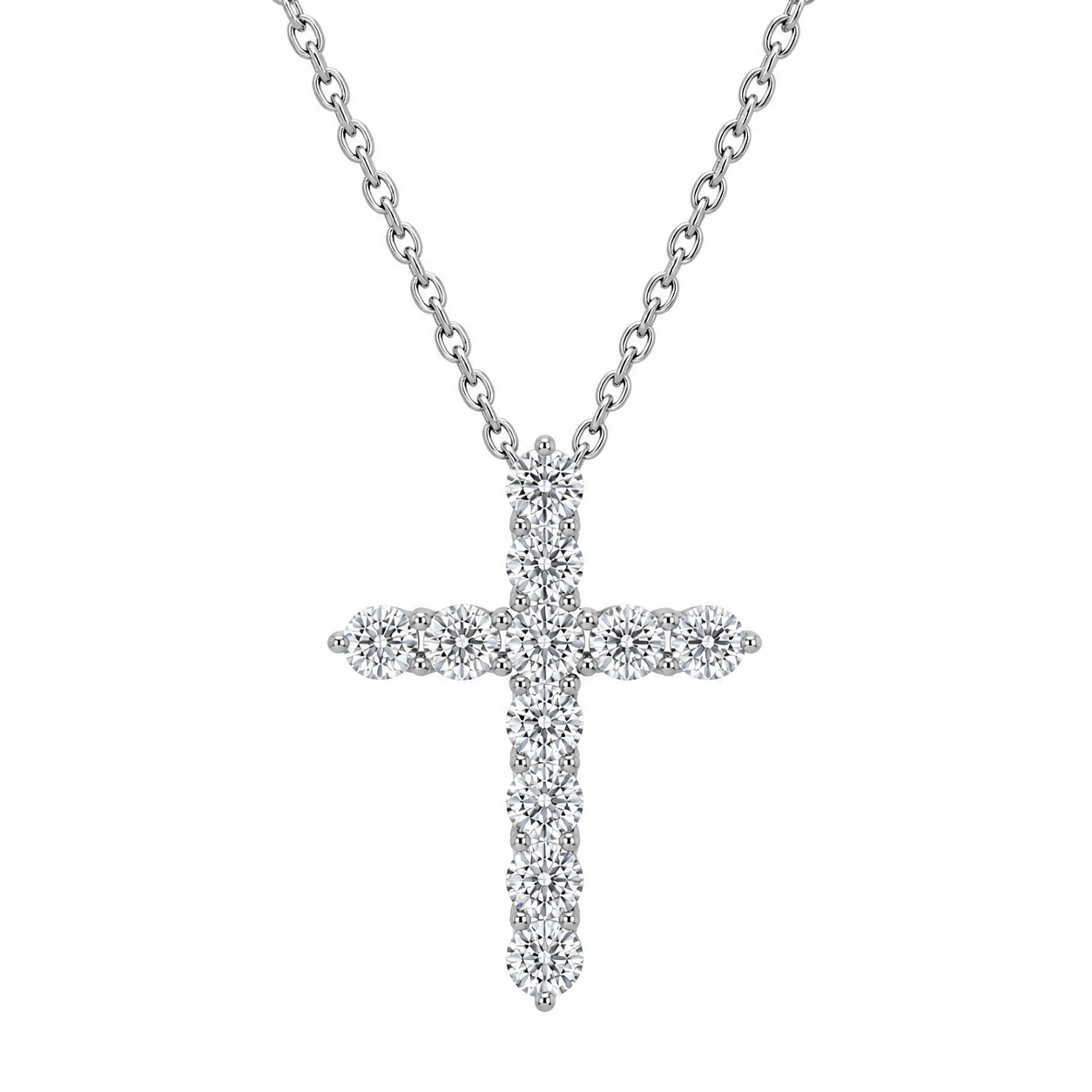 Lab-Grown Diamond Cross Pendant Necklace