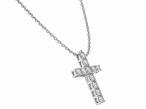 Lab-Grown Diamond Cross Pendant Necklace