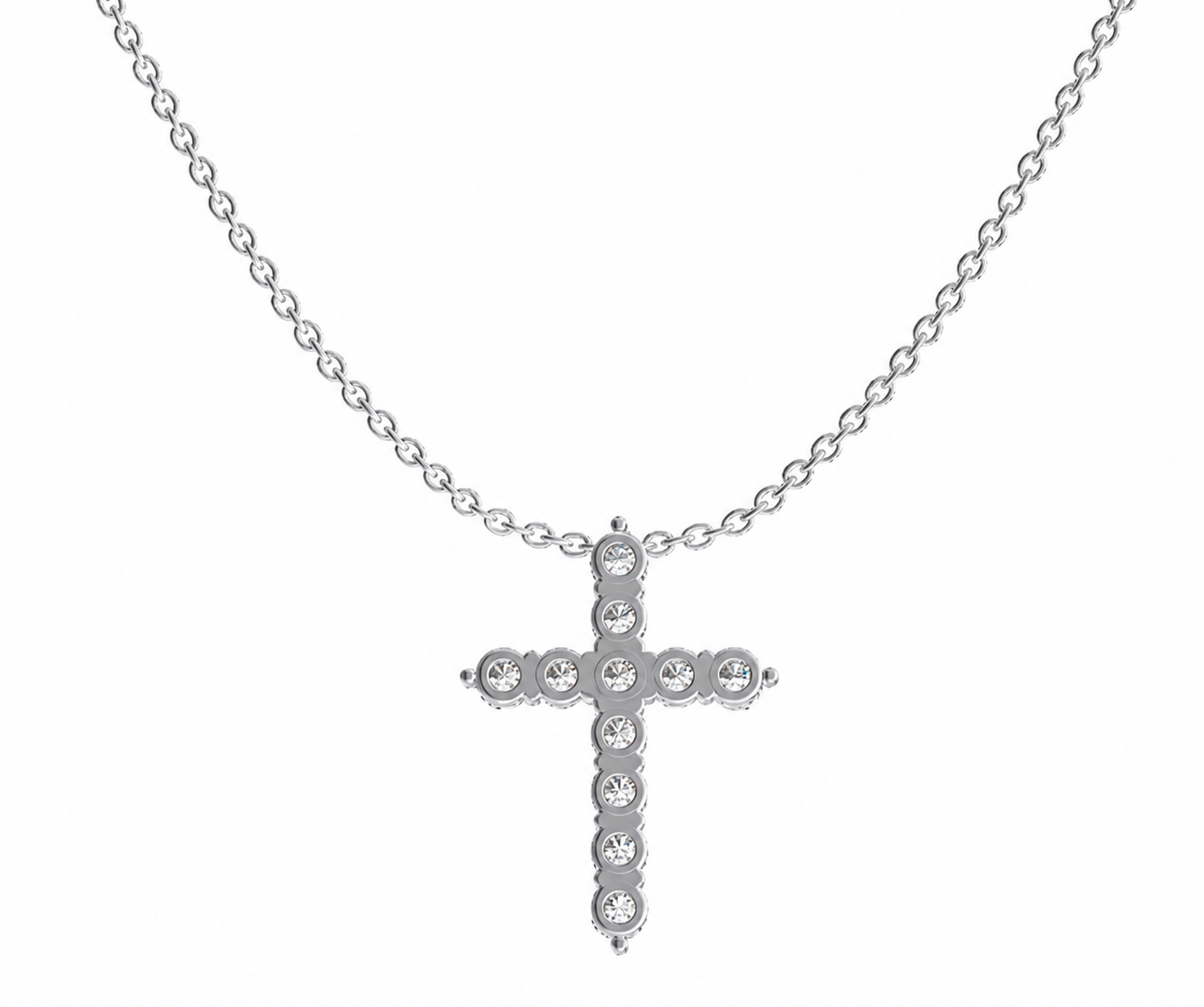 Lab-Grown Diamond Cross Pendant Necklace