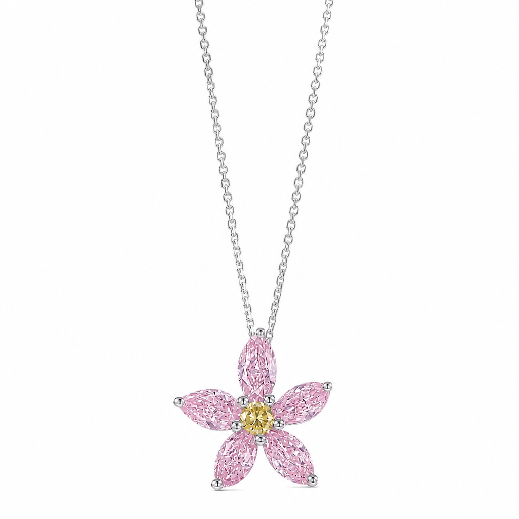 Fancy Intense Orangy Pink & Fancy Yellow Diamond Pendant