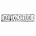 Platinum Emerald-Cut Diamond Full Eternity Band Ring