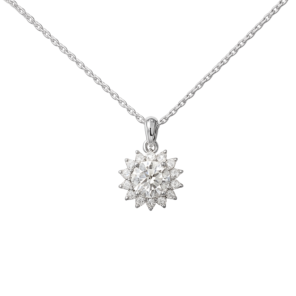 Sunburst Lab-Grown Diamond Necklace