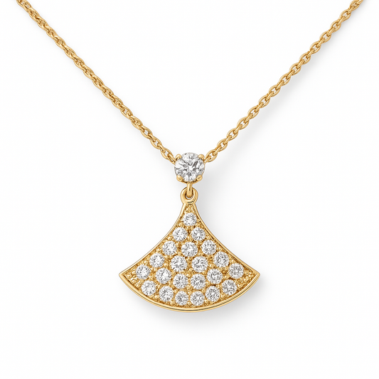 Fan-Shaped Lab-Grown Diamond Necklace