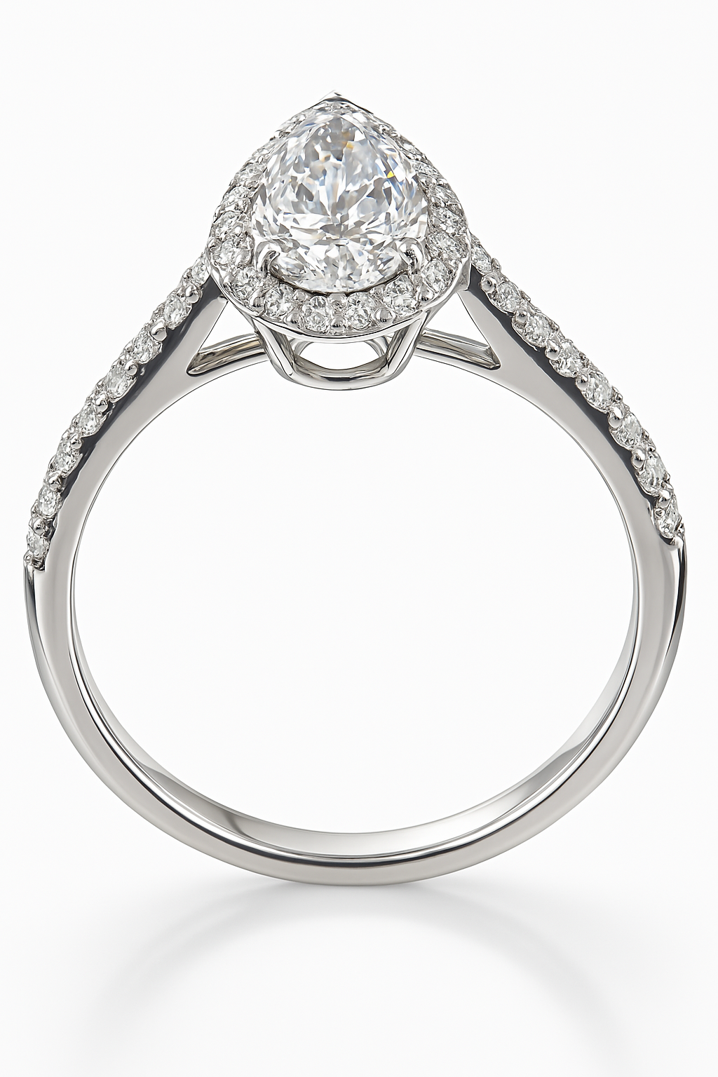Pear-Shaped Halo Lab-Grown Diamond Ring
