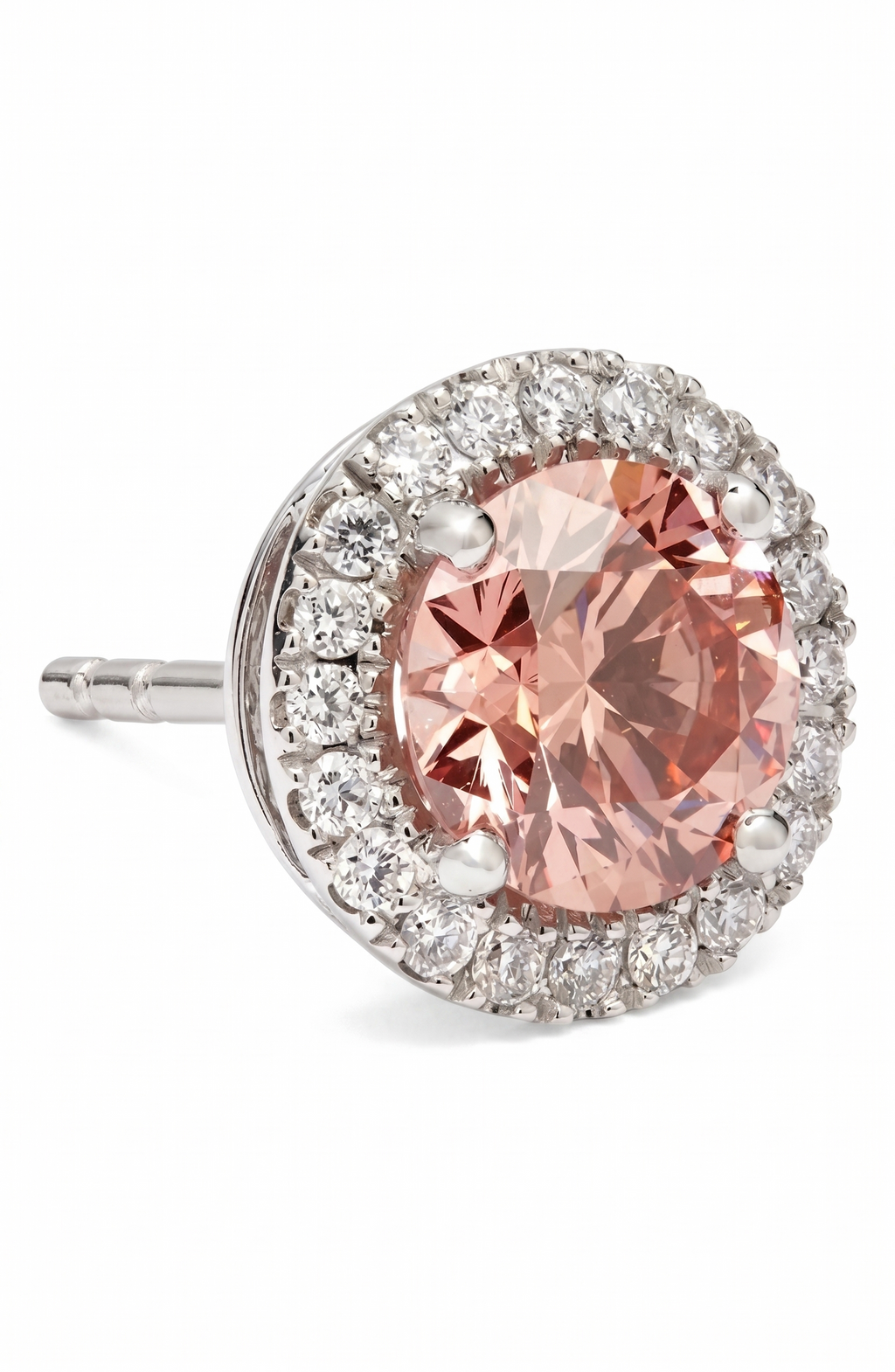 2-carat lab grown diamond stud earrings - pink