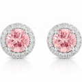 2-carat lab grown diamond stud earrings - pink