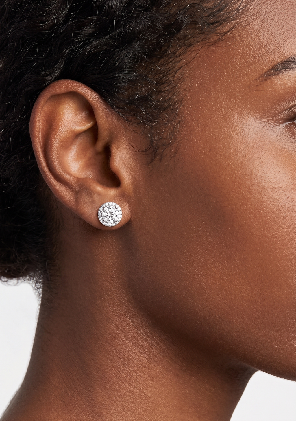 2-carat lab grown diamond stud earrings - white